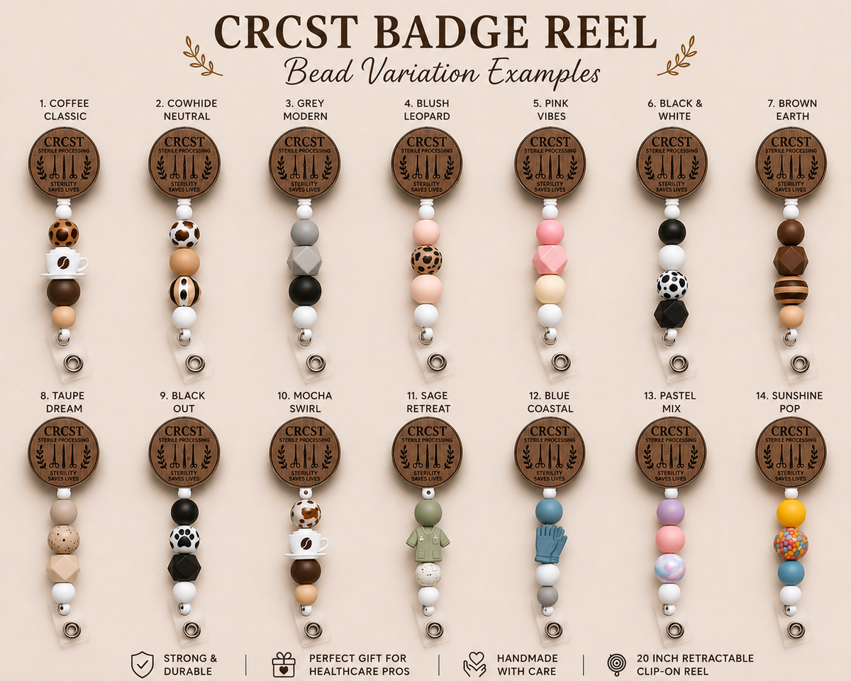 T & Co. Sterile Processing Wood Badge Reel